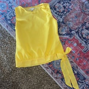 Banana Republic Yellow Bow Sleeveless Blouse Size S